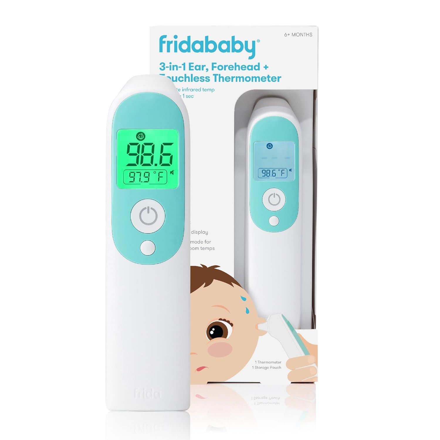 Frida Baby Thermometer, 3-in-1 Infrared Thermometer for Ear, Forehead & Touchless, FSA/ HSA Eligible Fever Thermometer for Baby, Infants ,Toddlers, Kids & Adults-0