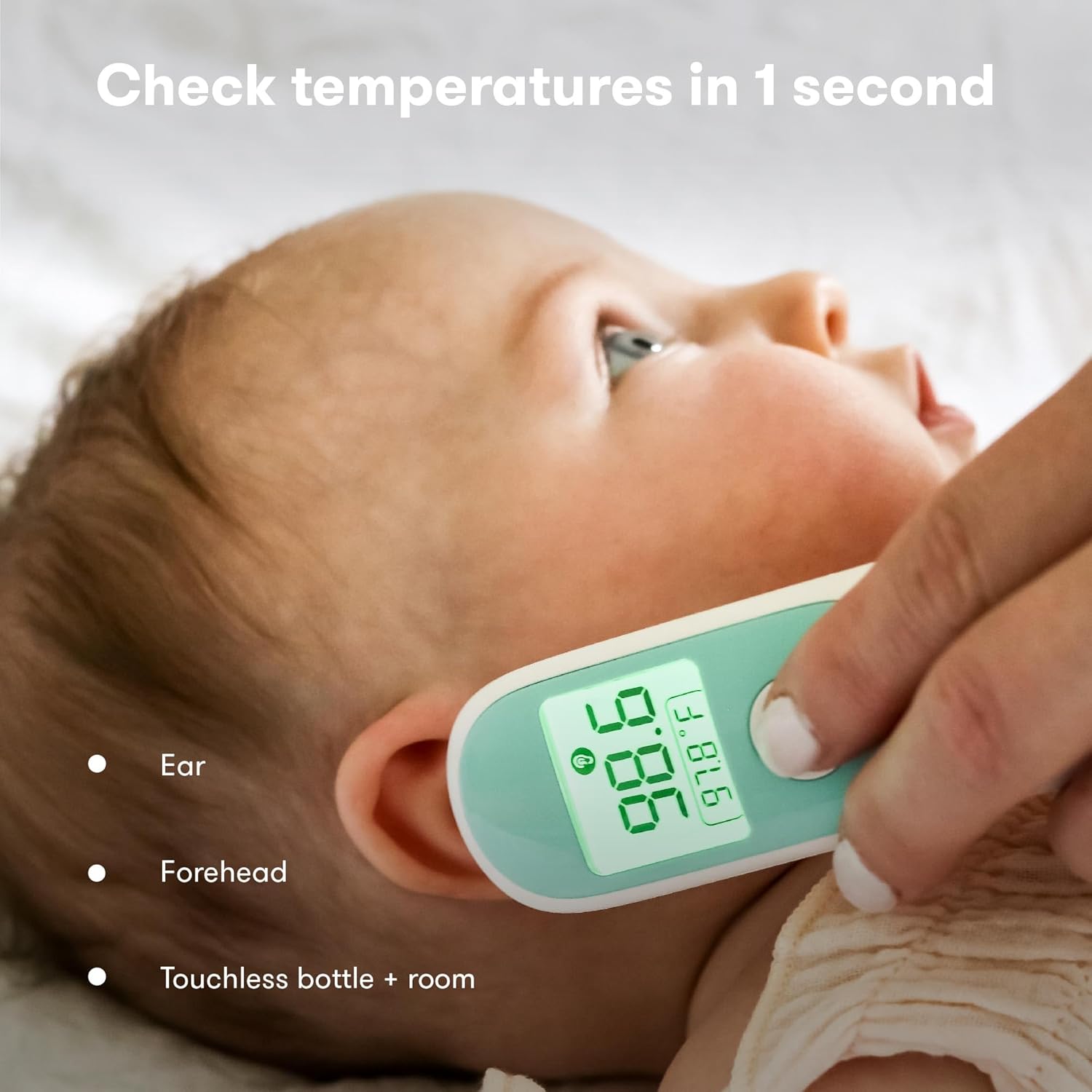 Frida Baby Thermometer, 3-in-1 Infrared Thermometer for Ear, Forehead & Touchless, FSA/ HSA Eligible Fever Thermometer for Baby, Infants ,Toddlers, Kids & Adults-1