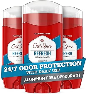 Old Spice High Endurance Deodorant for Men, Aluminum Free, 24/7 Odor Protection, Refresh Scent, 3 oz (Pack of 3)