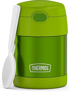 THERMOS FUNTAINER Insulated Food Jar – 10 Ounce, Lime – Kid Friendly Food Jar with Foldable Spoon