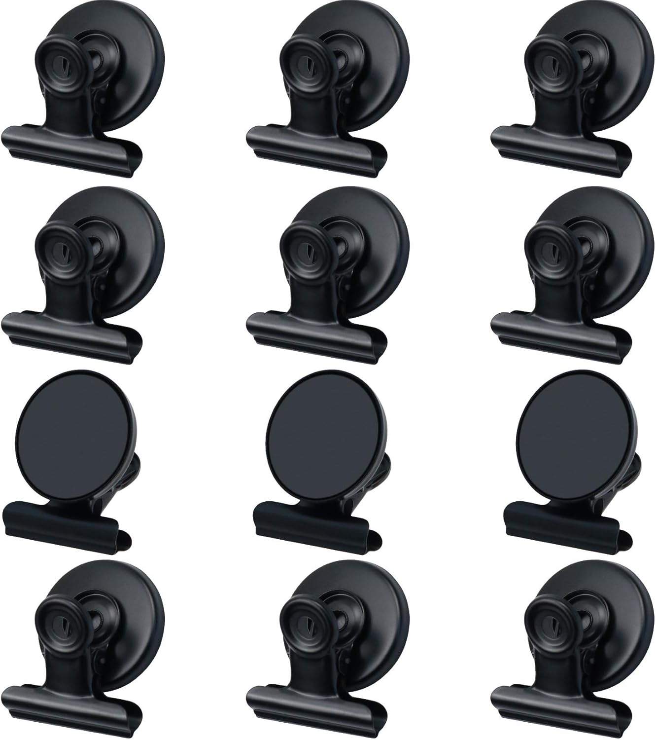 12pack Fridge Magnets Refrigerator Magnets Magnetic Clips Heavy Duty Detailed List Display Paper Fasteners on Home& Office& Teaching (Black, 12)-6