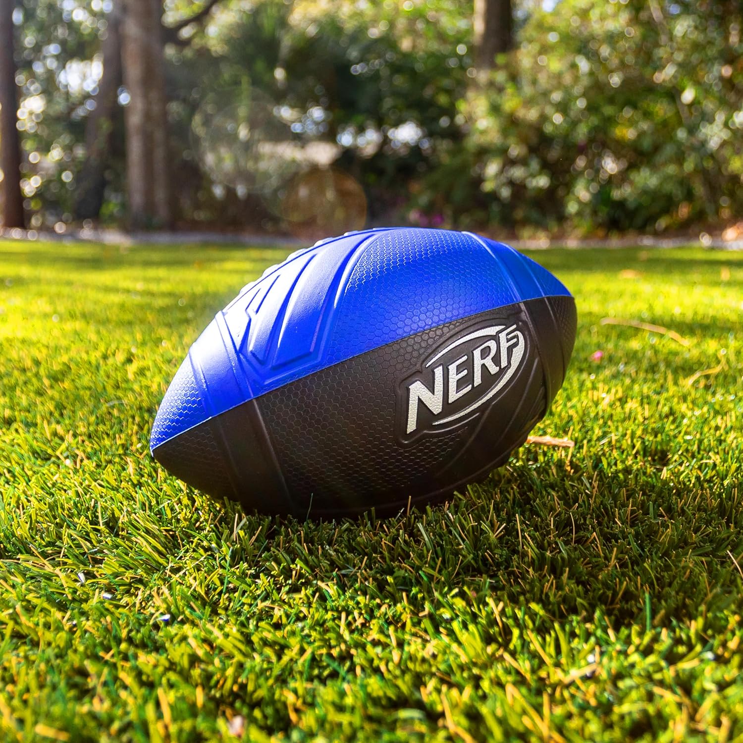 Nerf Kids Foam Football - Pro Grip Youth Soft Foam Ball - Indoor + Outdoor Football for Kids - Small Foam Football - 9" Inch Youth Sized Football - Blue + Black-3