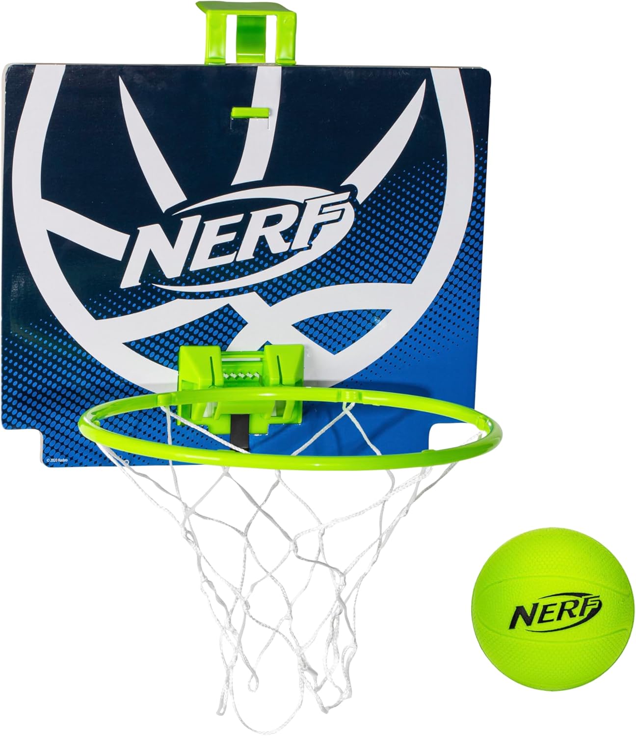 Nerf Mini Over The Door Basketball Hoop - Nerfoop Indoor Basketball Hoop for Kids - Toy Door Basketball Hoop + Mini Foam Basketball Game Set - Perfect for Bedroom Indoor Basketball - Green-0