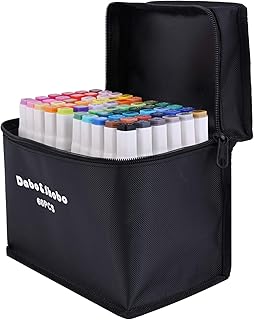 Dabo&Shobo 60 Colors Alcohol Markers, Drawing Markers, Dual Tip Markers, Fine & Chisel Coloring Marker, Chisel Coloring Markers for Adult Coloring And Sketching