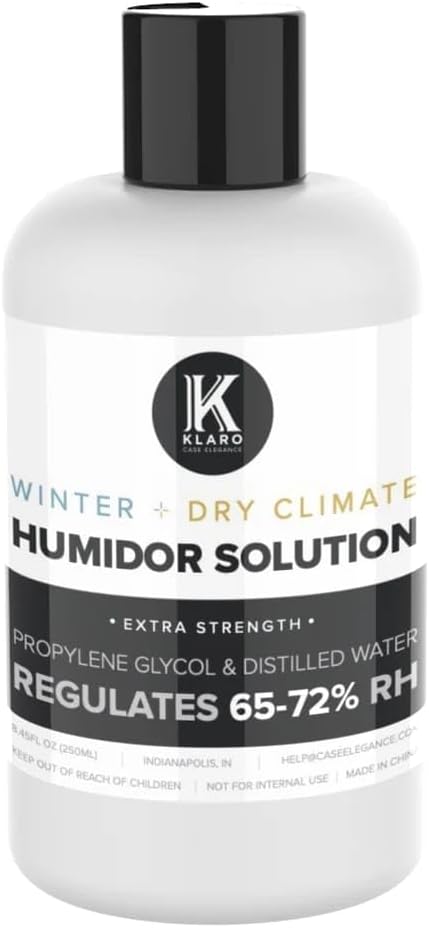 CASE ELEGANCE Winter + Dry Climate Klaro Humidor Solution Single Bottle - Special Formula to Help Maintain Humidity in Winter & Dry Climates 250 ml-0