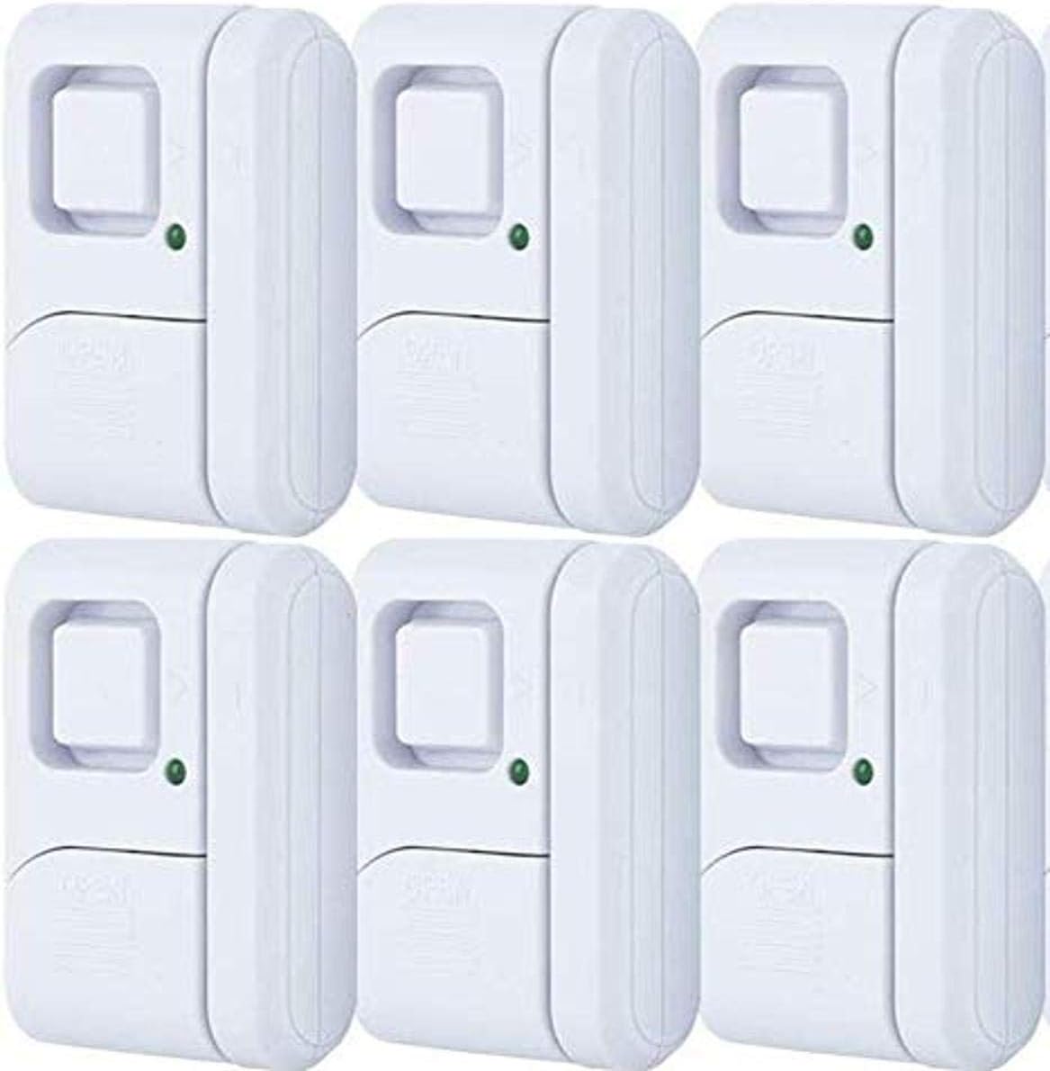 GE Personal Security Window and Door Alarm, 6 Pack, DIY Protection, Burglar Alert, Wireless Chime/Alarm, Easy Installation, Home Security, Ideal for Home, Garage, Apartment and More,White, 49721-0