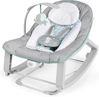 Ingenuity Keep Cozy 3-in-1 Grow with Me Vibrating Baby Bouncer, Seat & Infant to Toddler Rocker, Vibrations & -Toy Bar, 0-30 Months Up to 40 lbs (Weaver)