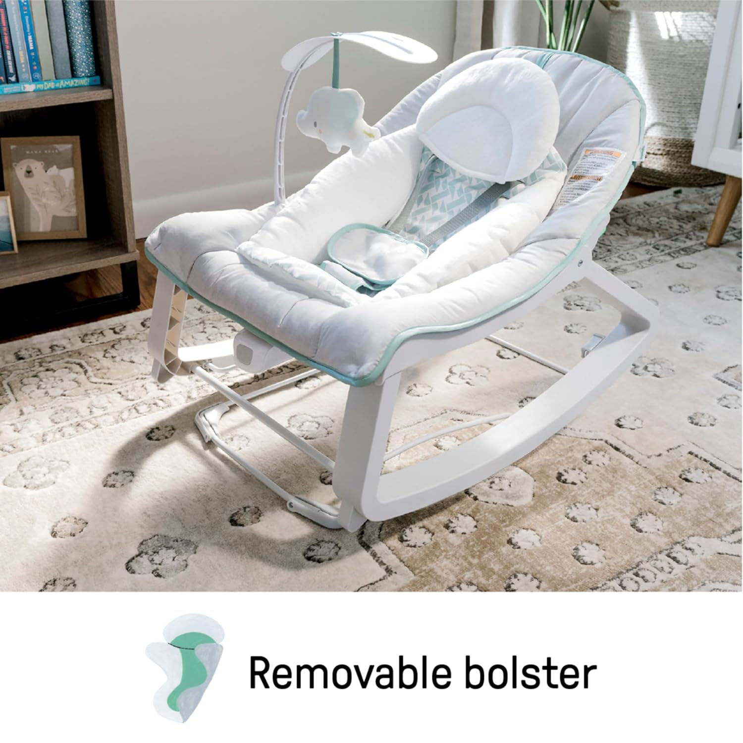 Ingenuity Keep Cozy 3-in-1 Grow with Me Vibrating Baby Bouncer, Seat & Infant to Toddler Rocker, Vibrations & -Toy Bar, 0-30 Months Up to 40 lbs (Weaver)-8