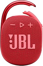 JBL Clip 4 - Portable Mini Bluetooth Speaker, big audio and punchy bass, integrated carabiner, IP67 waterproof and dustproof, 10 hours of playtime, speaker for home, outdoor and travel (Red)