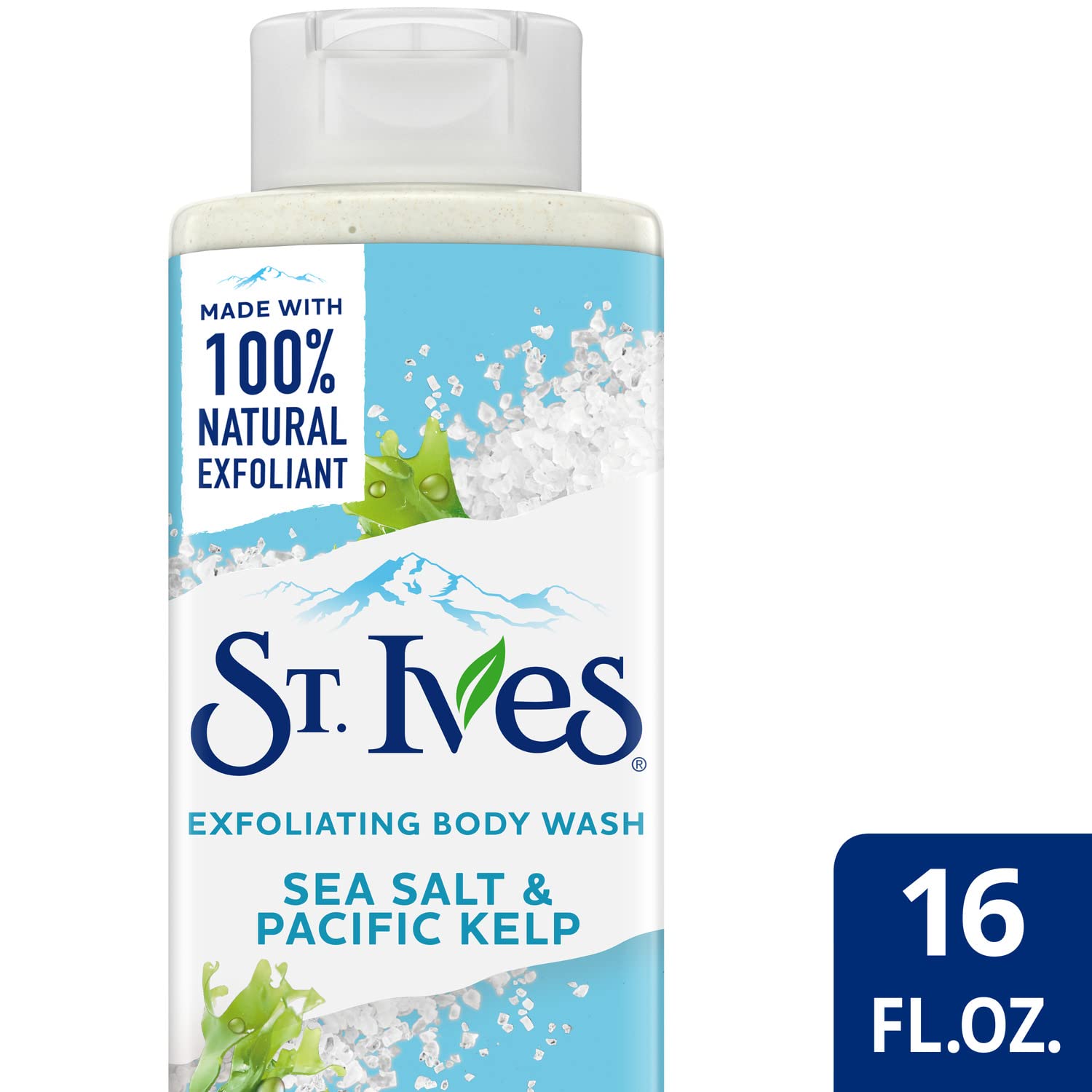 St. Ives Exfoliating Body Wash - Sea Salt & Pacific Kelp Scrub, Natural Body Wash, Body Soap, or Hand Soap with Plant-Based Exfoliants for Glowing Skin, 16 Oz Ea (Pack of 3)-2