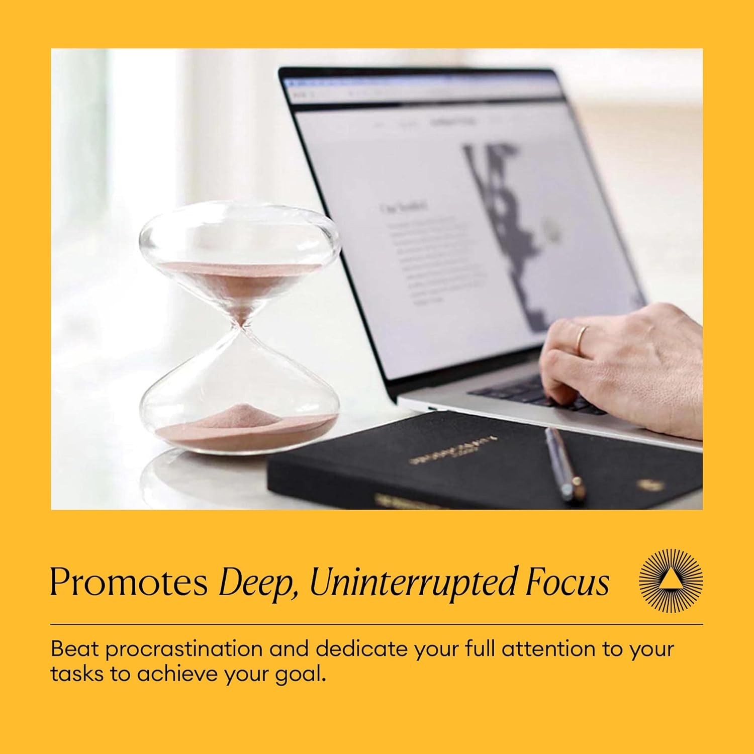 Mindful Focus 30-Minute Hourglass Sand Timer, Desk Timer for Productivity and Time Management, Minimalist Hourglass Timer, Hour Glasses Decorative Gifts, 3.3 (L) x 2.9 (W) inches - Intelligent Change-4