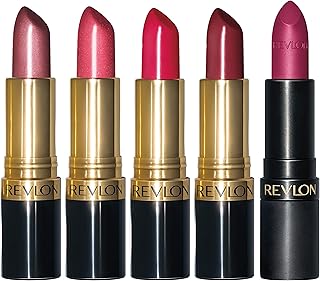 REVLON Lipstick Set, Super Lustrous 5 Piece Gift Set, Multi-Finish, Cream Pearl & Matte, Pack of 5