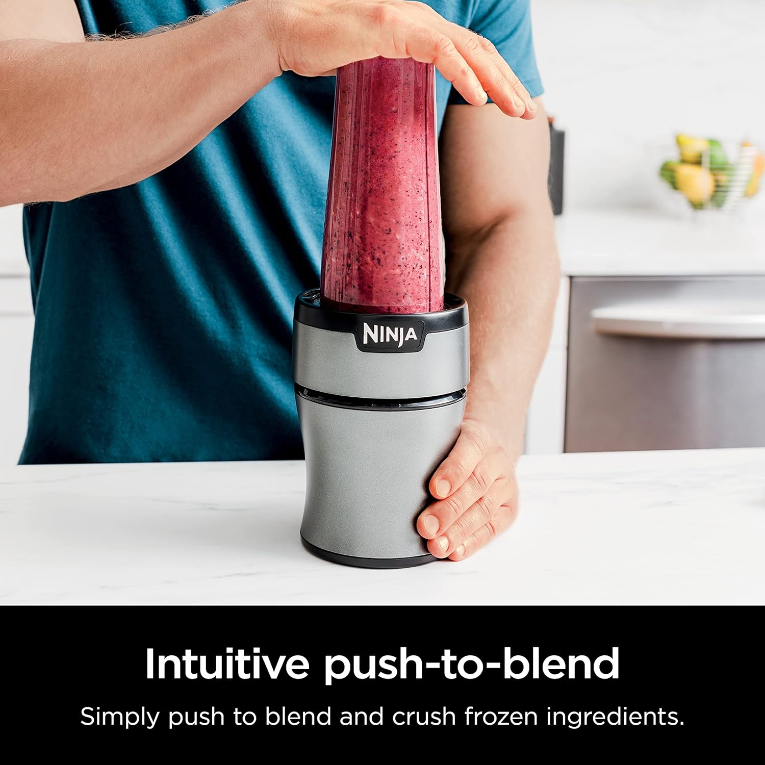 Ninja BN301 Nutri-Blender Plus Compact Personal Blender, 900-Peak-Watt Motor, Frozen Drinks, Smoothies, Sauces & More, (3) 20 oz. To-Go Cups, (2) Spout-Lids (1) Storage-Lid, Dishwasher Safe, Silver-5