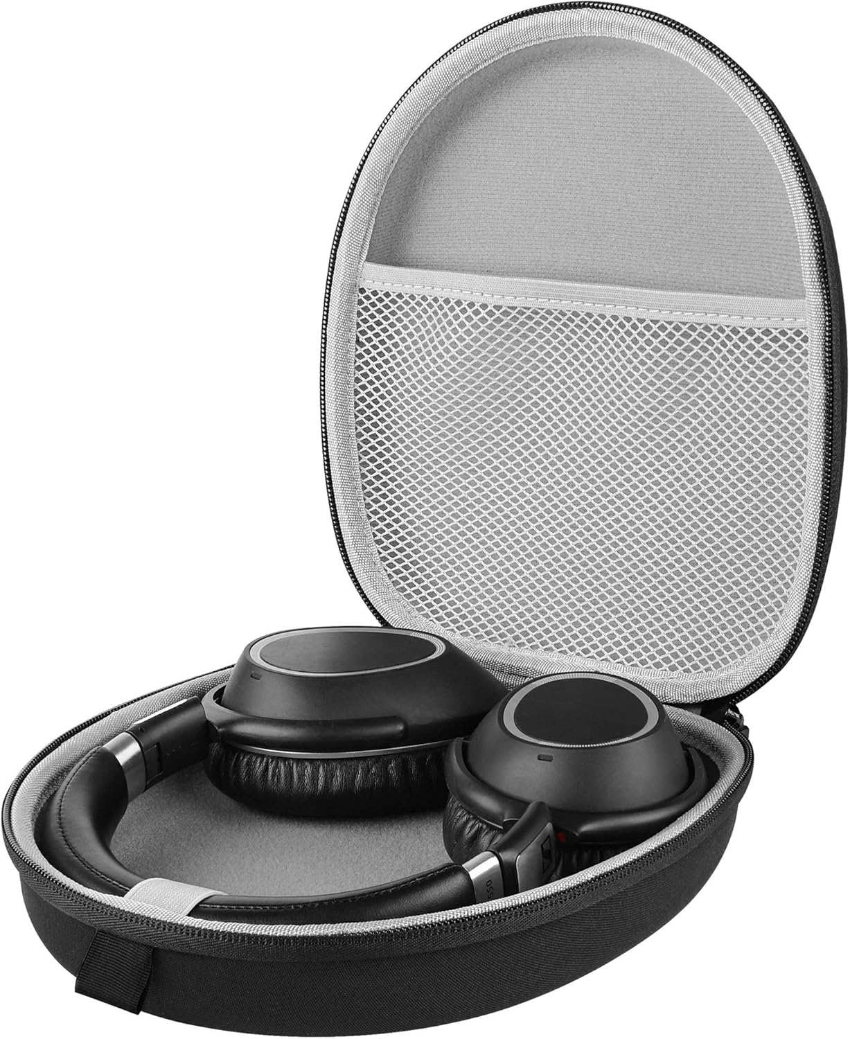 Linkidea Headphones Carrying Case Compatible with Sennheiser, AKG, Audio-Technica, JBL, Grado, Sony Case, Protective Hard Shell Travel Bag with Cable, Charger Storage (Black)-0