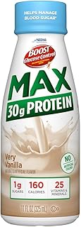 BOOST Glucose Control Max 30g Protein Nutritional Drink, Very Vanilla, 11 Fl Oz (Pack of 12)