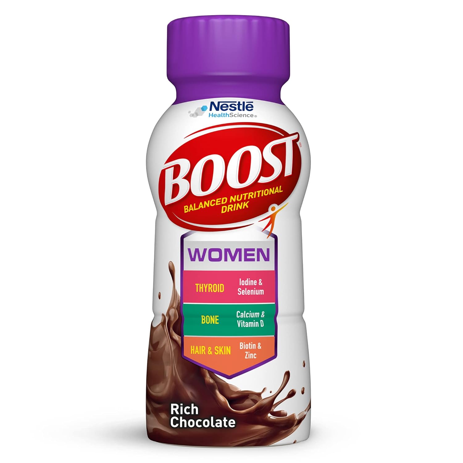 BOOST Women Balanced Nutritional Drink, Rich Chocolate, 8 fl oz (Pack of 24)-0