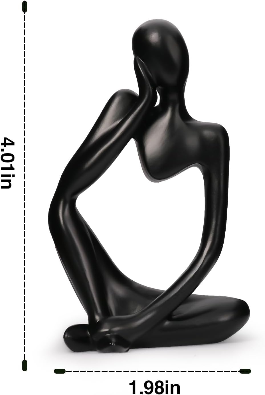 INNOLITES Resin Statue Thinker Style Decoration Abstract Sculptures Collectible Figurines for Home Decor Modern Office Shelf Desktop(Black Left)-5