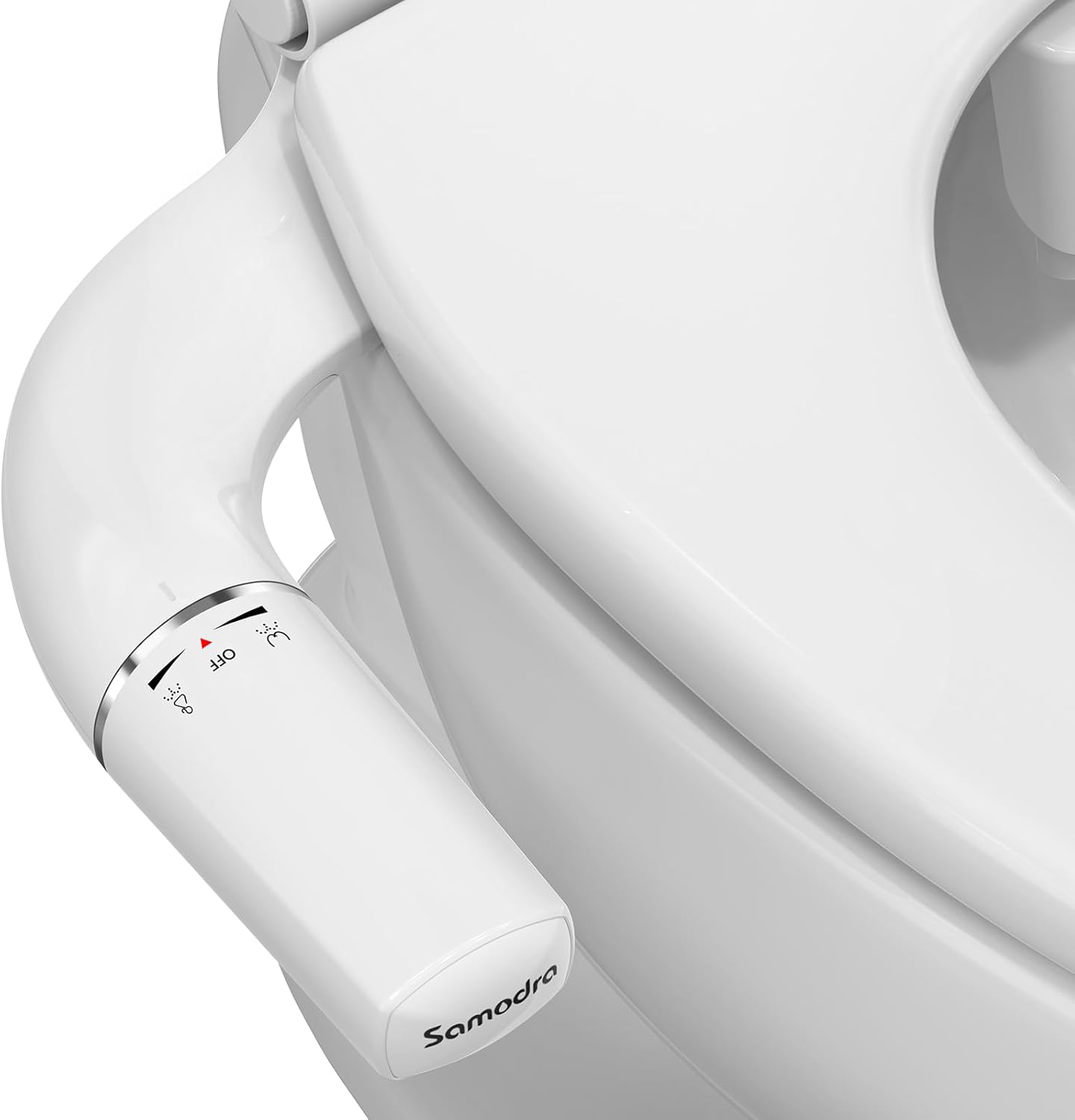 SAMODRA Ultra-Slim Bidet Attachment for Toilet - Dual Nozzle (Frontal & Rear Wash) Hygienic Bidets for Existing Toilets - Adjustable Water Pressure Fresh Water Toilet Bidet - Easy to Install-0