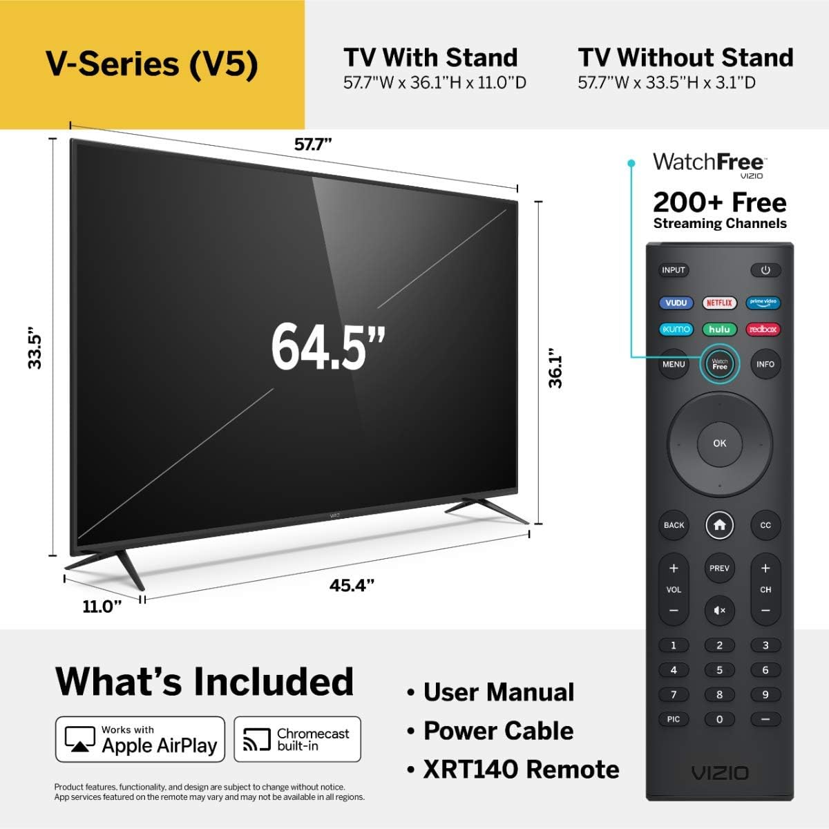 VIZIO 65 Inch 4K Smart TV, V-Series UHD LED HDR Television with Apple AirPlay and Chromecast Built-in-2