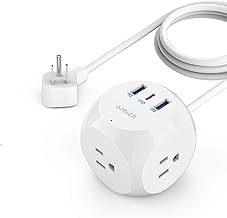 Anker Power Strip, PowerCube with 3 Outlets & 30W USB C,5ft Extension Cord, Power Delivery High-Speed Charging for iPhone 14/14Pro/13/12, for Dorm/Office,Cruise Travel Essential,TUV Listed