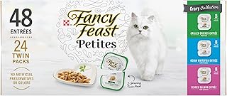 Purina Fancy Feast Gourmet Wet Cat Food Variety Pack, Petites Gravy Collection, break-apart tubs, 48 servings - 2.8 Ounce (Pack of 48)