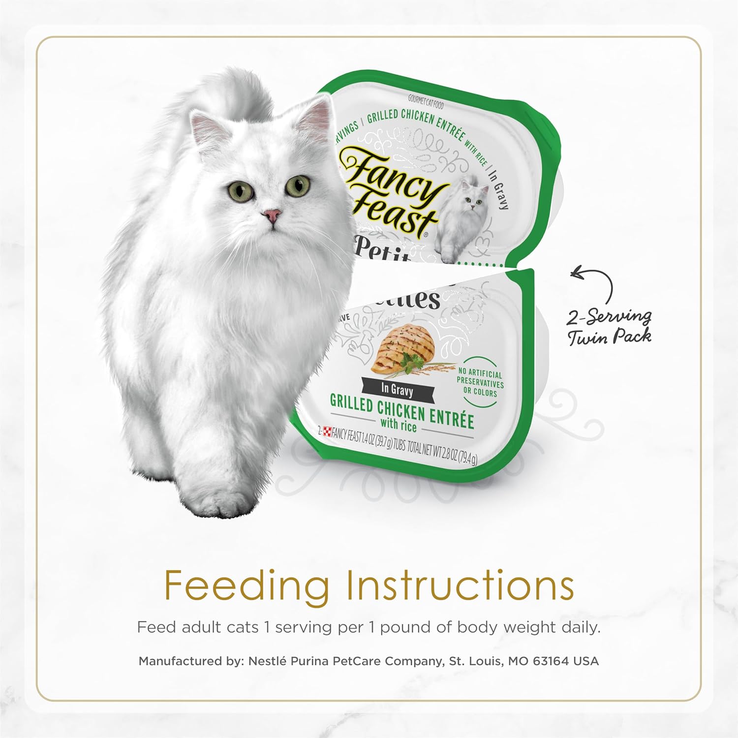 Purina Fancy Feast Gourmet Wet Cat Food Variety Pack, Petites Gravy Collection, break-apart tubs, 48 servings - 2.8 Ounce (Pack of 48)-8