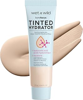 wet n wild Bare Focus Tinted Hydrator Matte Finish, Light Medium, Oil-Free, Moisturizing Makeup | Hyaluronic Acid | Sheer To Medium Coverage