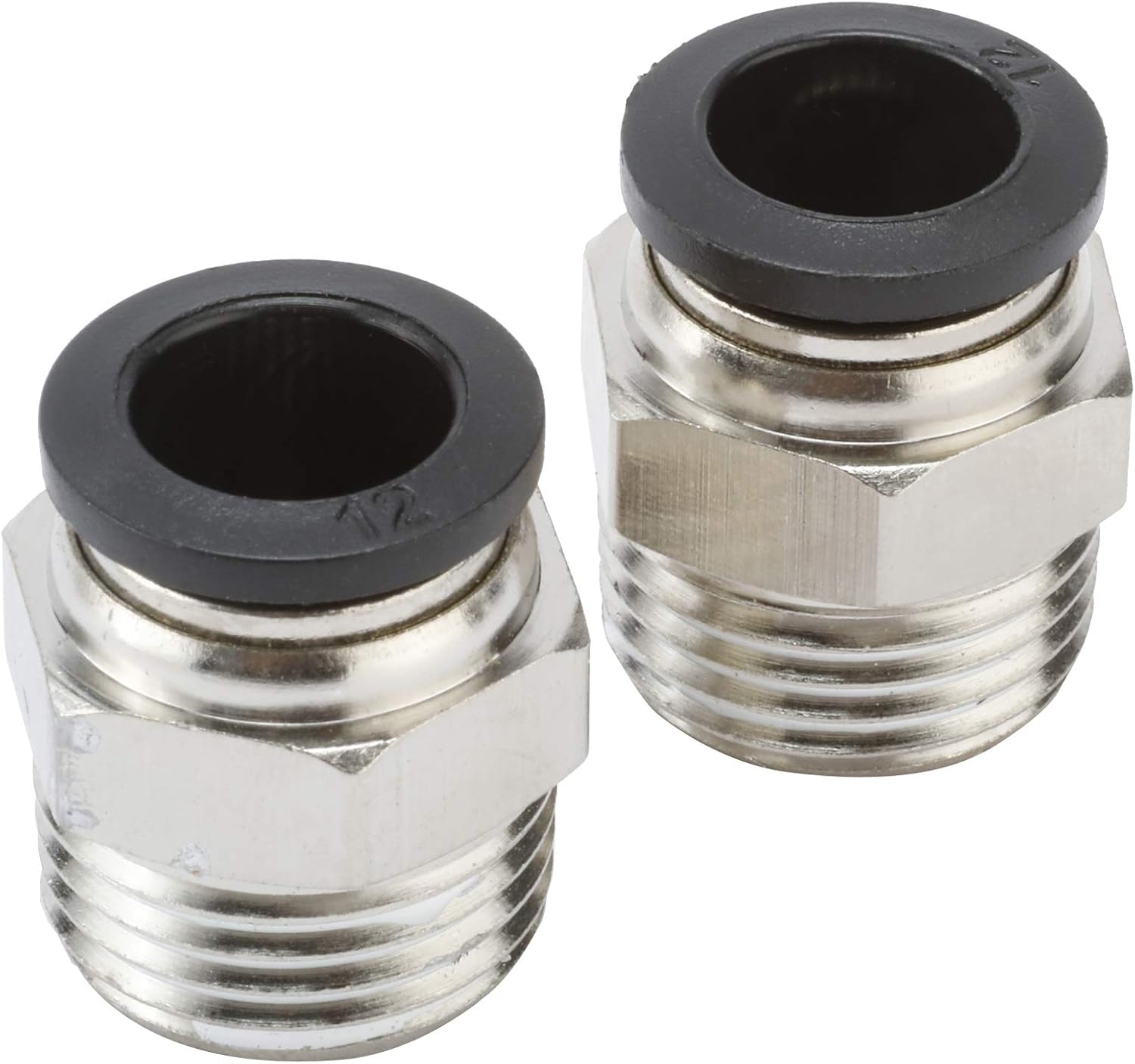 5 Packs Push to Connect Tube Fittings, 12mm Tube OD x 1/2" NPT Thread Quick Connect Fittings, Male Straight-6