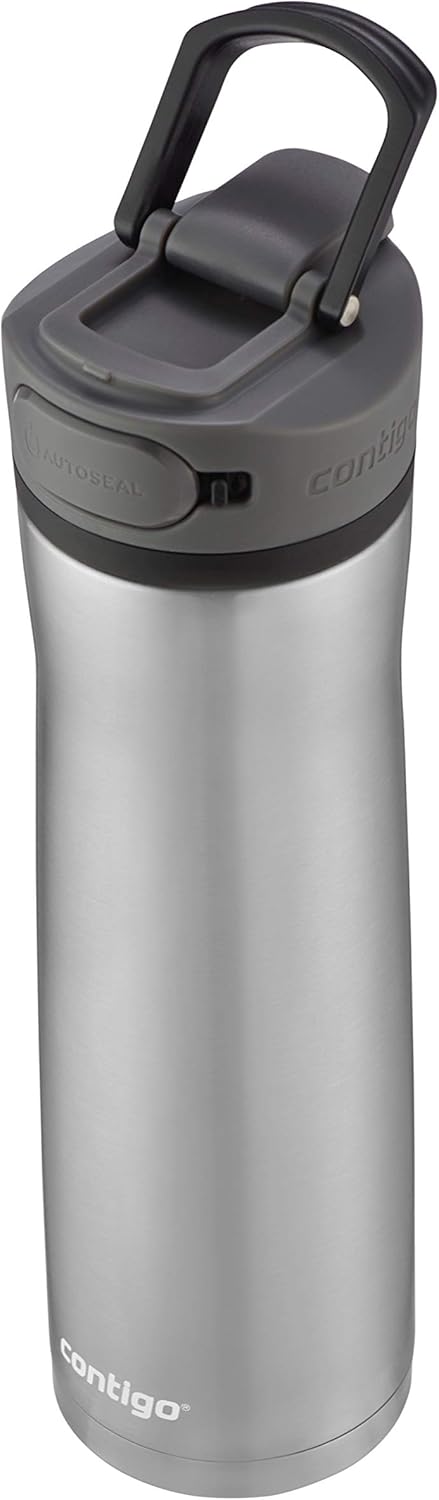 Cortland Chill 2.0 Vacuum-Insulated Stainless Steel Water Bottle, Spill-Proof Sip Technology, Interchangeable Lid, 24oz, Steel/Liorice, Perfect for Fitness, Travel, Everyday Use-3