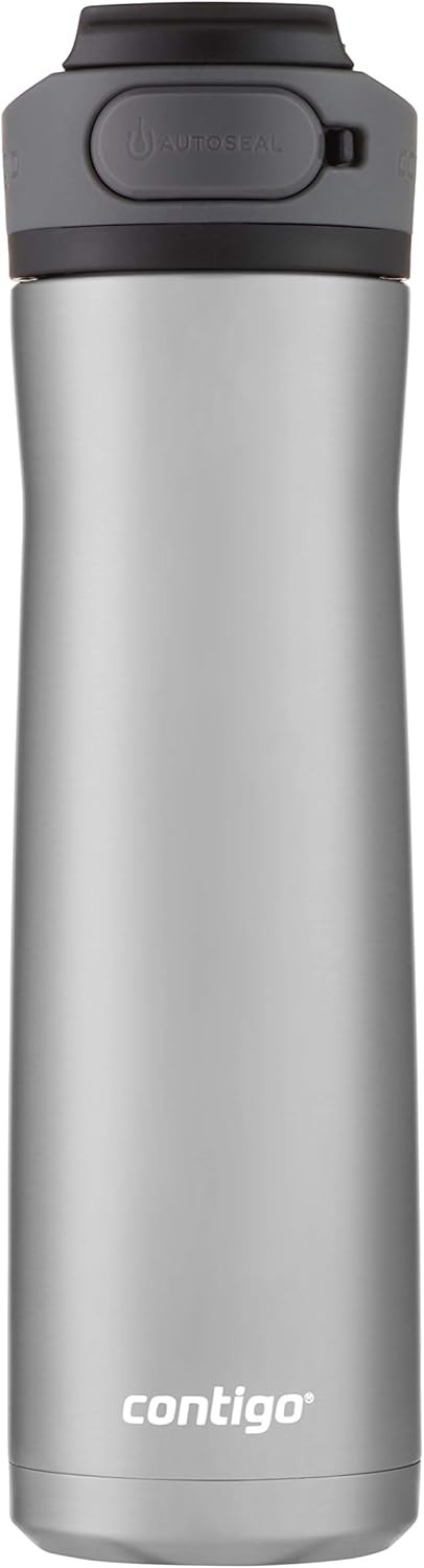 Cortland Chill 2.0 Vacuum-Insulated Stainless Steel Water Bottle, Spill-Proof Sip Technology, Interchangeable Lid, 24oz, Steel/Liorice, Perfect for Fitness, Travel, Everyday Use-4