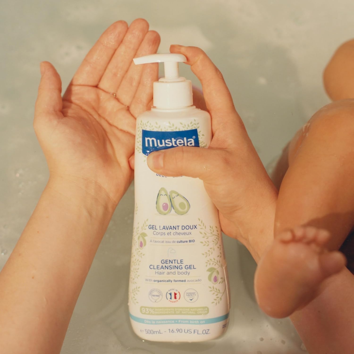 Mustela Baby Gentle Cleansing Gel - Baby Hair & Body Wash - with Natural Avocado fortified with Vitamin B5 - Biodegradable Formula & Tear-Free - 1 or 2-Pack - Various Sizes-2