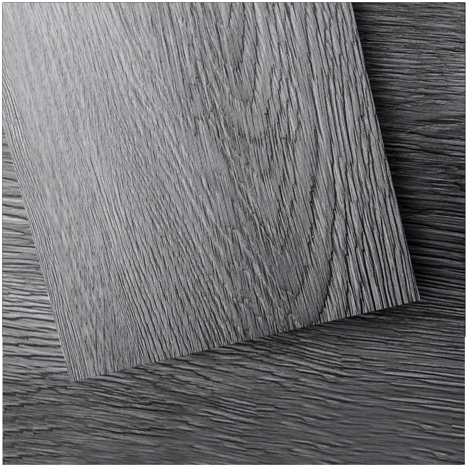 Art3d Peel and Stick Floor Tile Vinyl Wood Plank 36-Pack 54 Sq.Ft, Deep Gray, Rigid Surface Hard Core Easy DIY Self-Adhesive Flooring-0