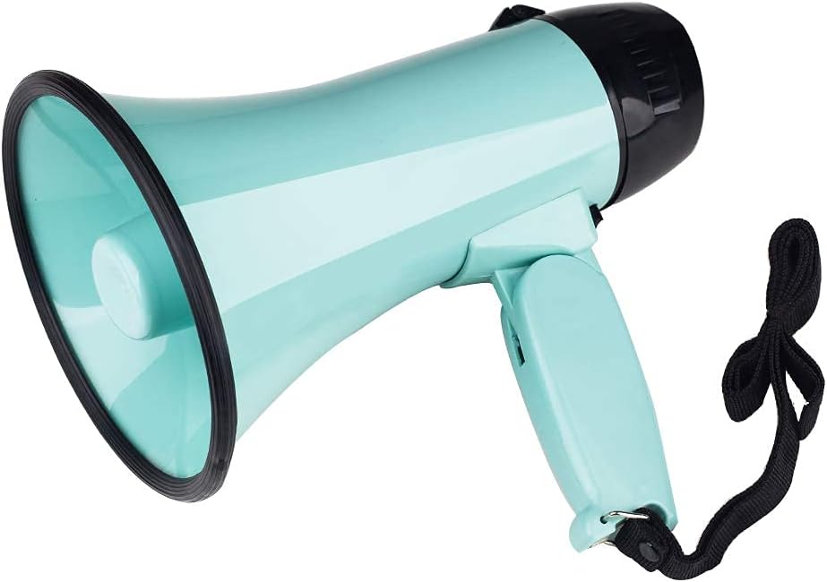 MyMealivos Portable Megaphone Bullhorn 20 Watt Power Megaphone Speaker Voice and Siren/Alarm Modes with Volume Control and Strap (Teal)…-0