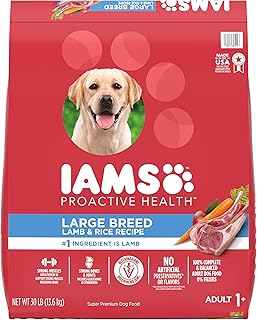 IAMS Proactive Health Large Breed Adult Dry Dog Food Lamb & Rice Recipe, 30 lb. Bag