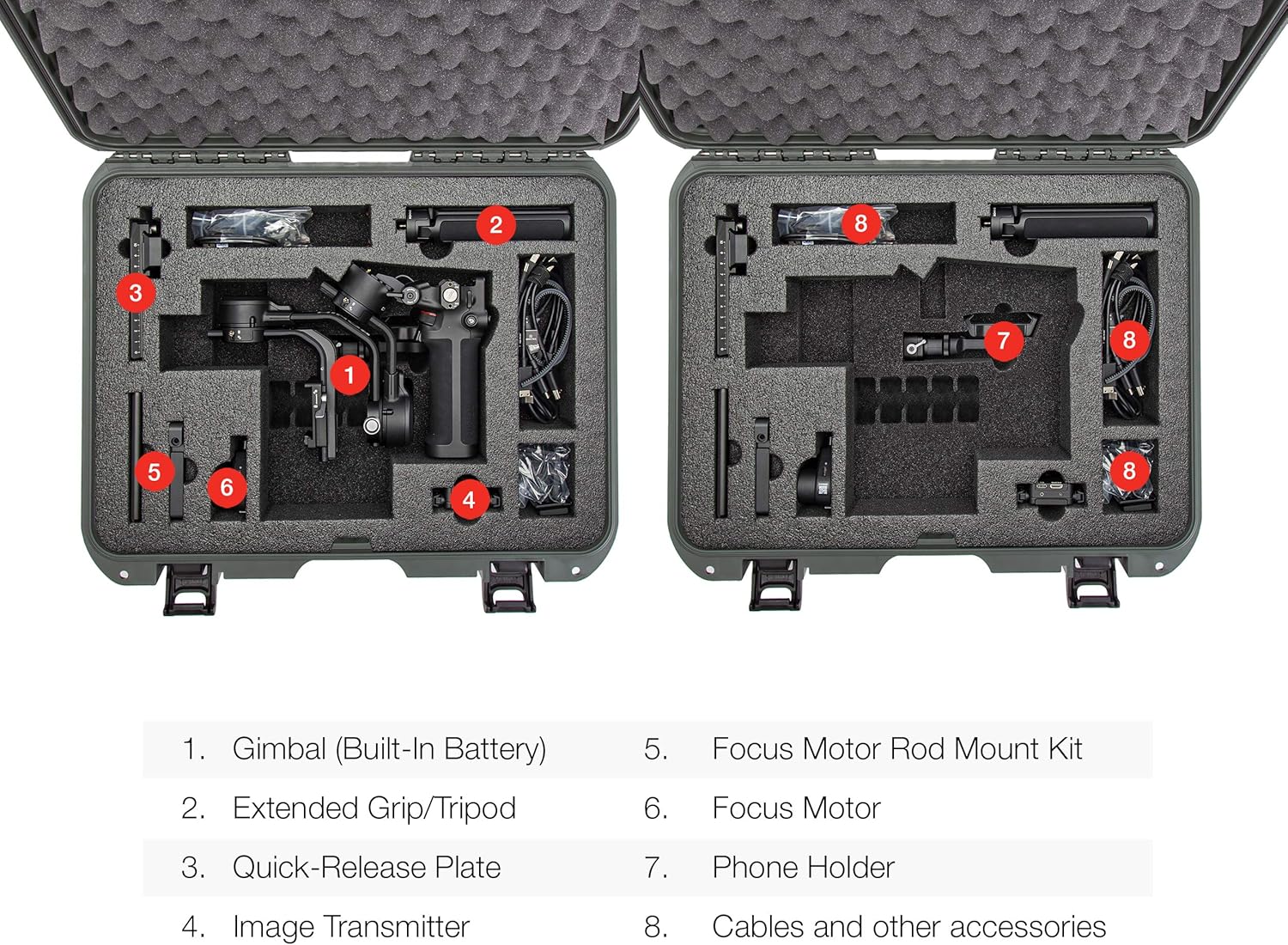 Nanuk 920 Waterproof Hard Case with Custom Foam Insert for DJI Ronin-S 3 Mini-3