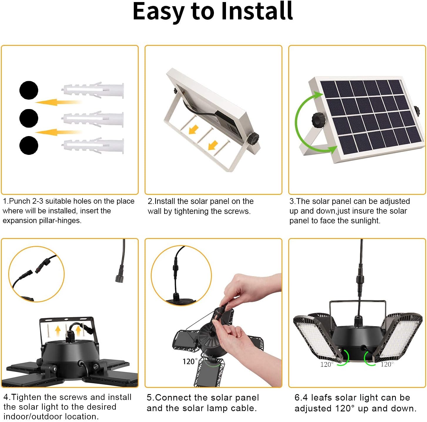 Aqonsie Solar Shed Light Outdoor Indoor, 176LED Solar Powered Motion Sensor Pendant Light Daytime Available, Solar Indoor Lights with 5 Lighting Modes & Remote for Shed Gazebo Barn Garage Home-7