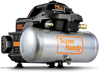 SuperHandy Portable Air Compressor, 2 Gal, 135 PSI, Li-on Battery Operated, 60db Ultra Quiet & Lightweight - For Air Tools, Tire Inflation, & Construction