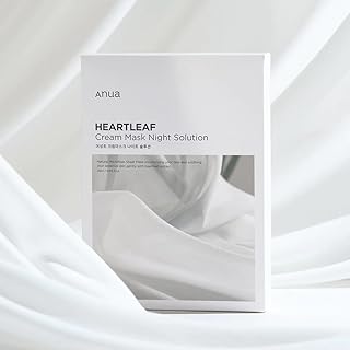 ANUA Heartleaf Cream Mask Night Solution Pack (Set of 10) | soothing, anti-acne, moisturizing, hydrating, sensitive skin, barrier strengthening