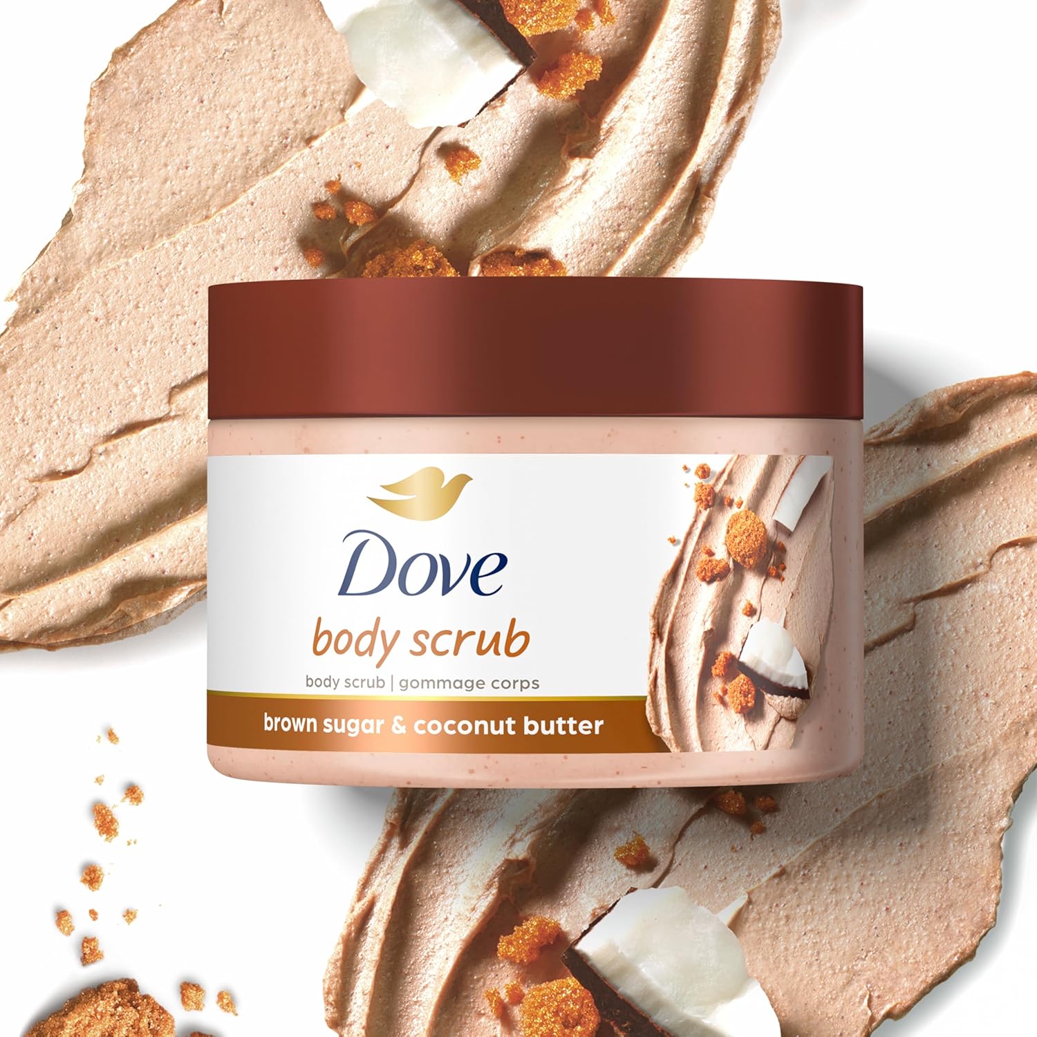 Dove Scrub Brown Sugar & Coconut Butter For Silky Smooth Skin Body Scrub Exfoliates & Restores Skin's Natural Nutrients 10.5 oz-2