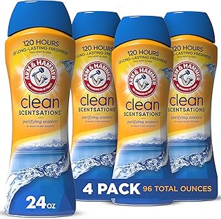 Arm & Hammer In-Wash Scent Booster, Purifying Waters, 24 oz, Pack of 4