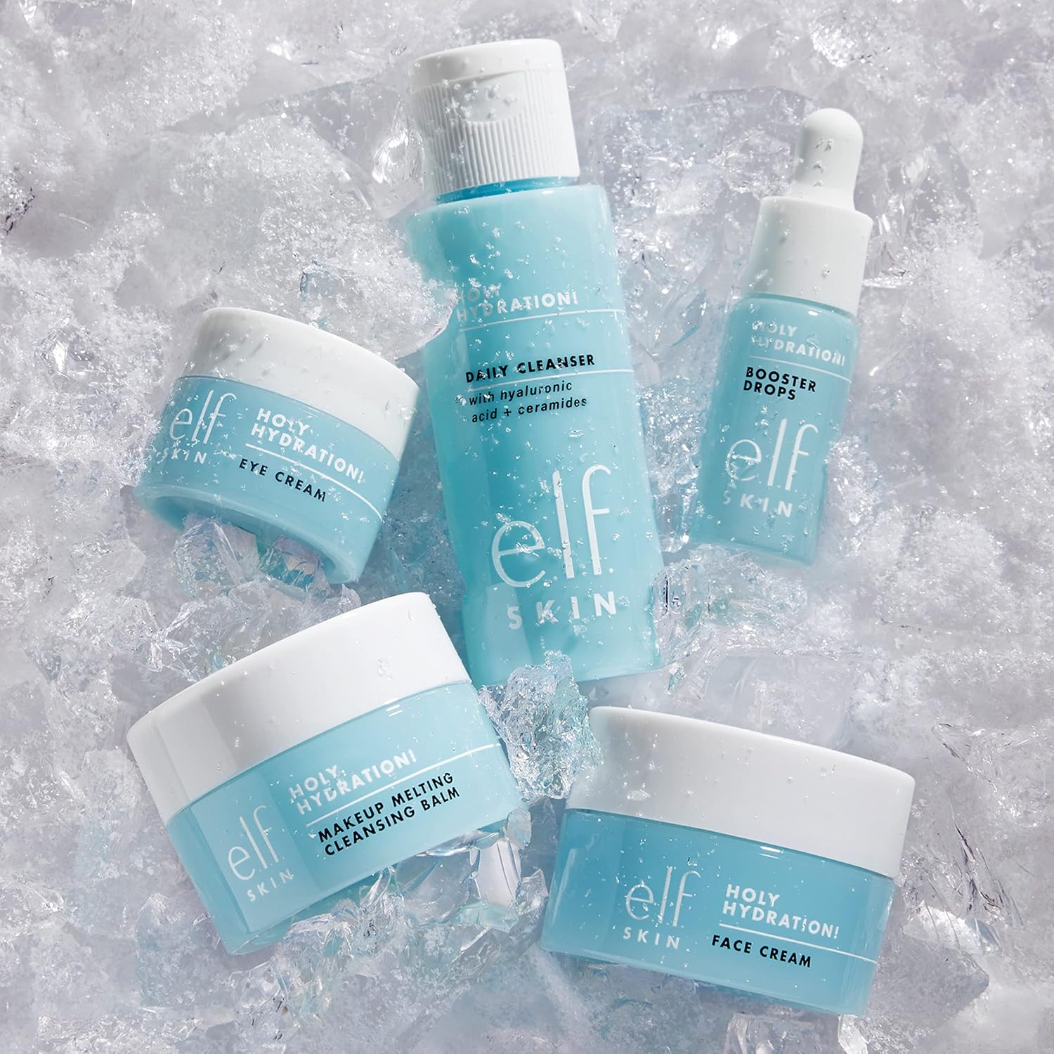 e.l.f. SKIN Hydrated Ever After Skincare Mini Kit, Cleanser, Makeup Remover, Moisturiser & Eye Cream For Hydrating Skin, Airplane-Friendly Sizes-1