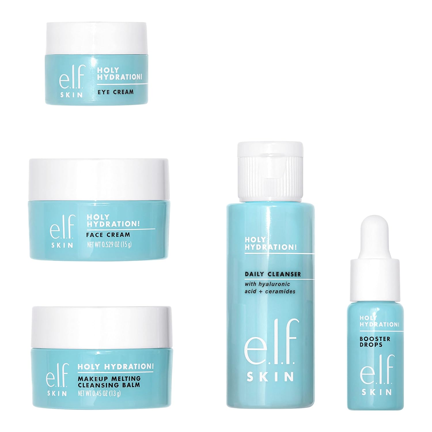 e.l.f. SKIN Hydrated Ever After Skincare Mini Kit, Cleanser, Makeup Remover, Moisturiser & Eye Cream For Hydrating Skin, Airplane-Friendly Sizes-2