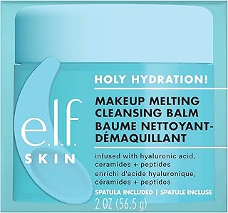 e.l.f. Holy Hydration! Makeup Melting Cleansing Balm, Face Cleanser & Makeup Remover, Infused with Hyaluronic Acid to Hydrate Skin, 2 Oz