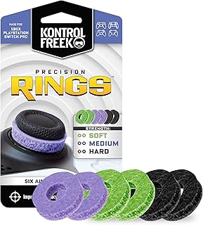 KontrolFreek Precision Rings | Aim Assist Motion Control for PlayStation 4 (PS4), PS5, Xbox One, XBX, Switch Pro & Scuf Controller (Black/Purple/Green)