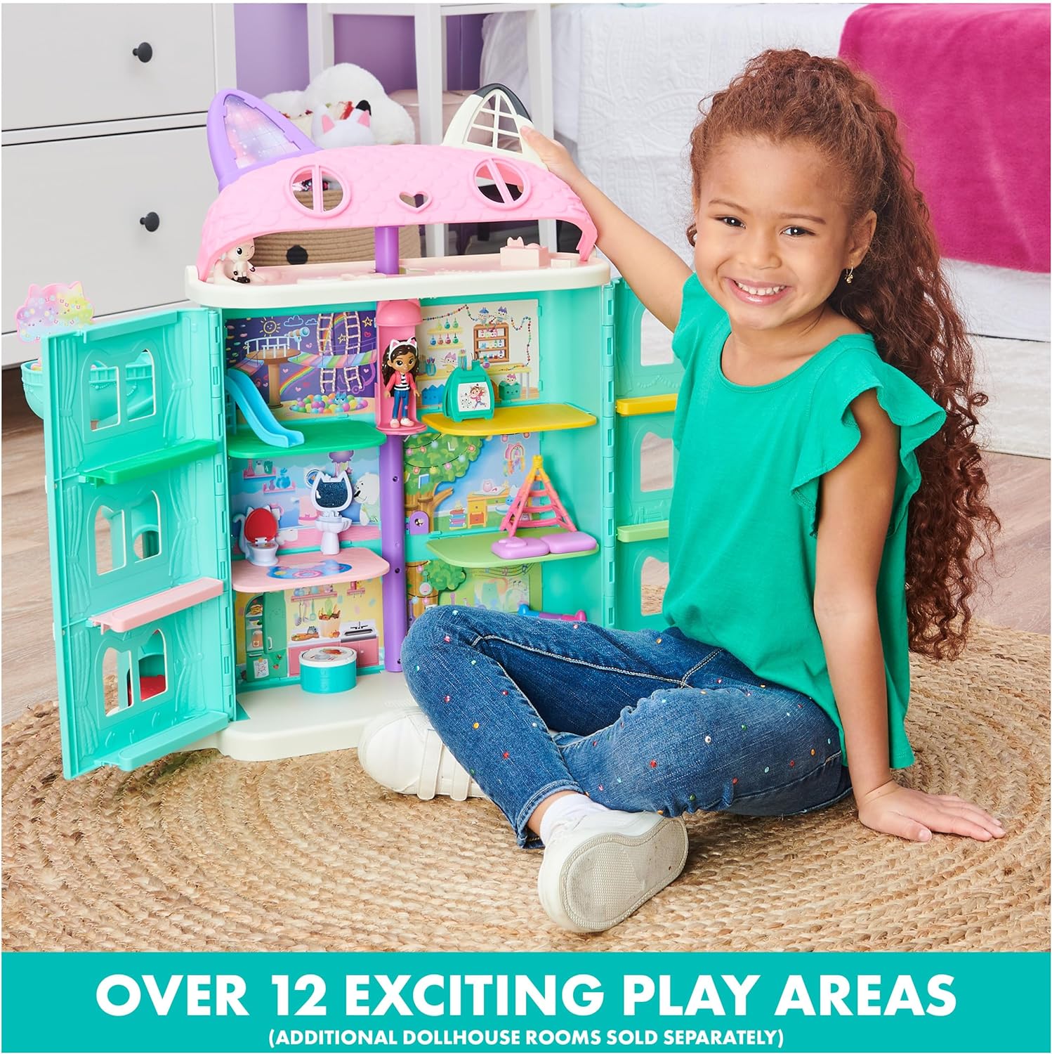 Gabby’s Dollhouse, Purrfect Dollhouse with 15 Pieces including Toy Figures, Furniture, Accessories and Sounds, Kids Toys for Ages 3 and up-1