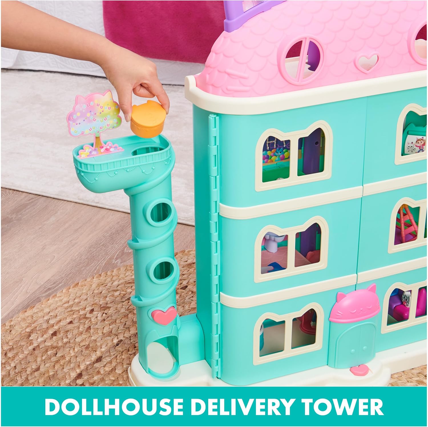 Gabby’s Dollhouse, Purrfect Dollhouse with 15 Pieces including Toy Figures, Furniture, Accessories and Sounds, Kids Toys for Ages 3 and up-3