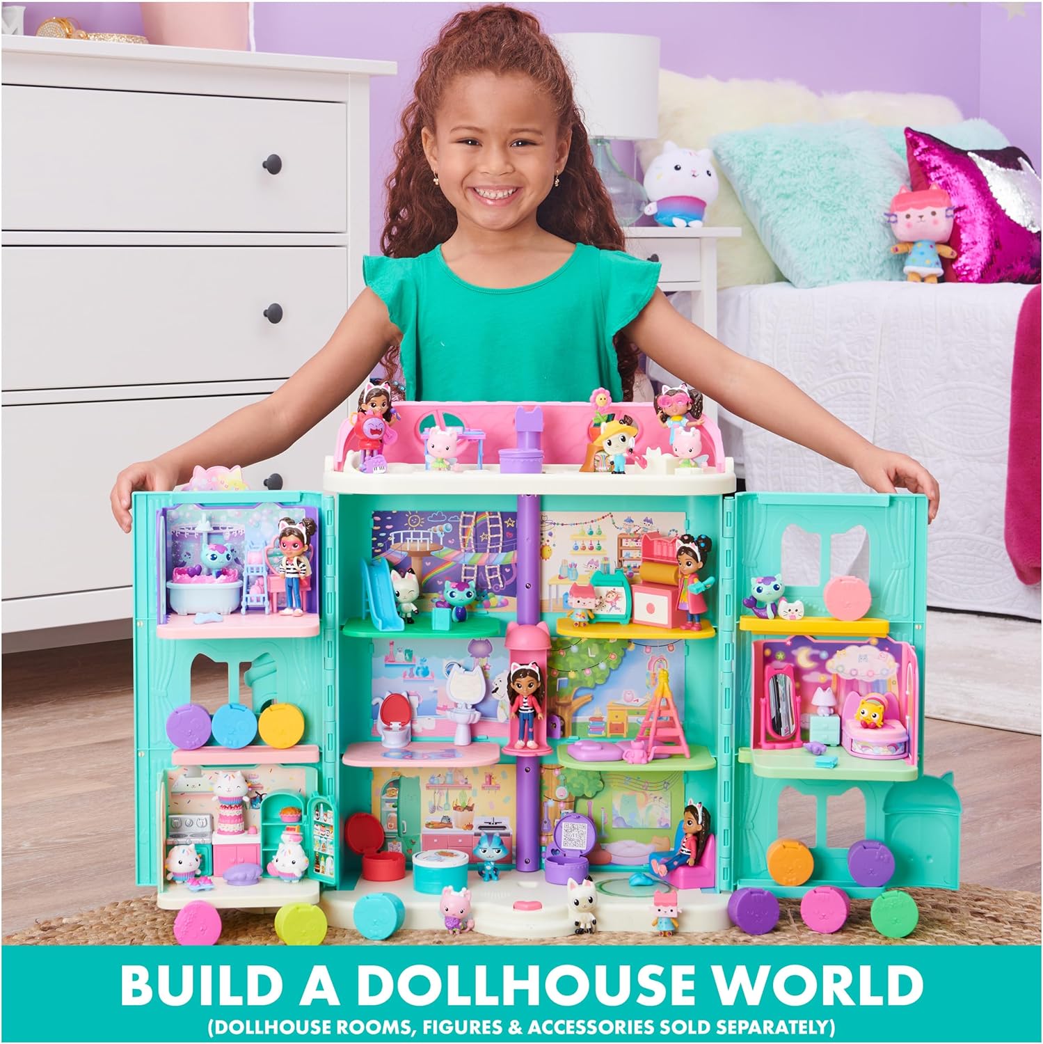 Gabby’s Dollhouse, Purrfect Dollhouse with 15 Pieces including Toy Figures, Furniture, Accessories and Sounds, Kids Toys for Ages 3 and up-5