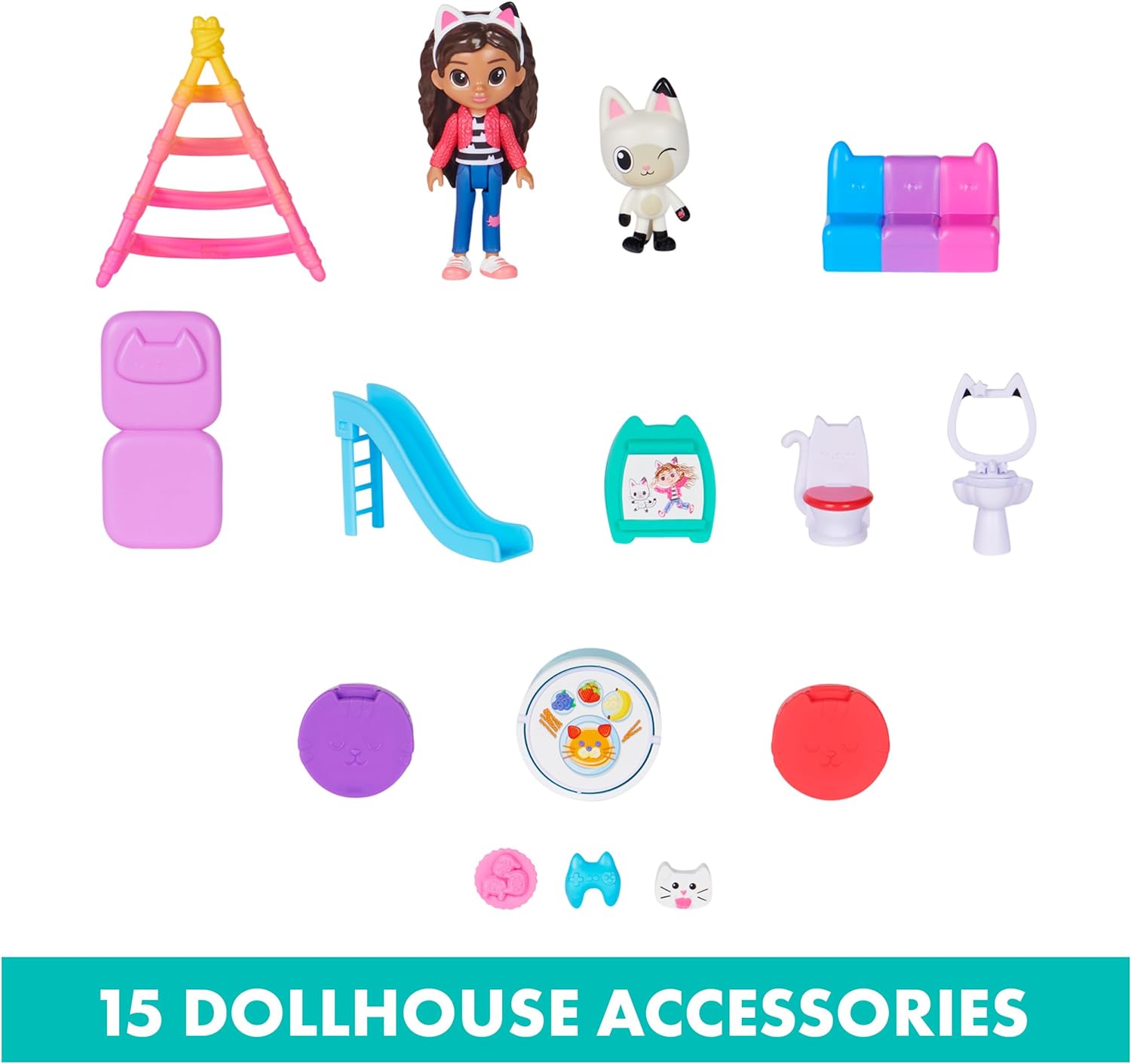 Gabby’s Dollhouse, Purrfect Dollhouse with 15 Pieces including Toy Figures, Furniture, Accessories and Sounds, Kids Toys for Ages 3 and up-6