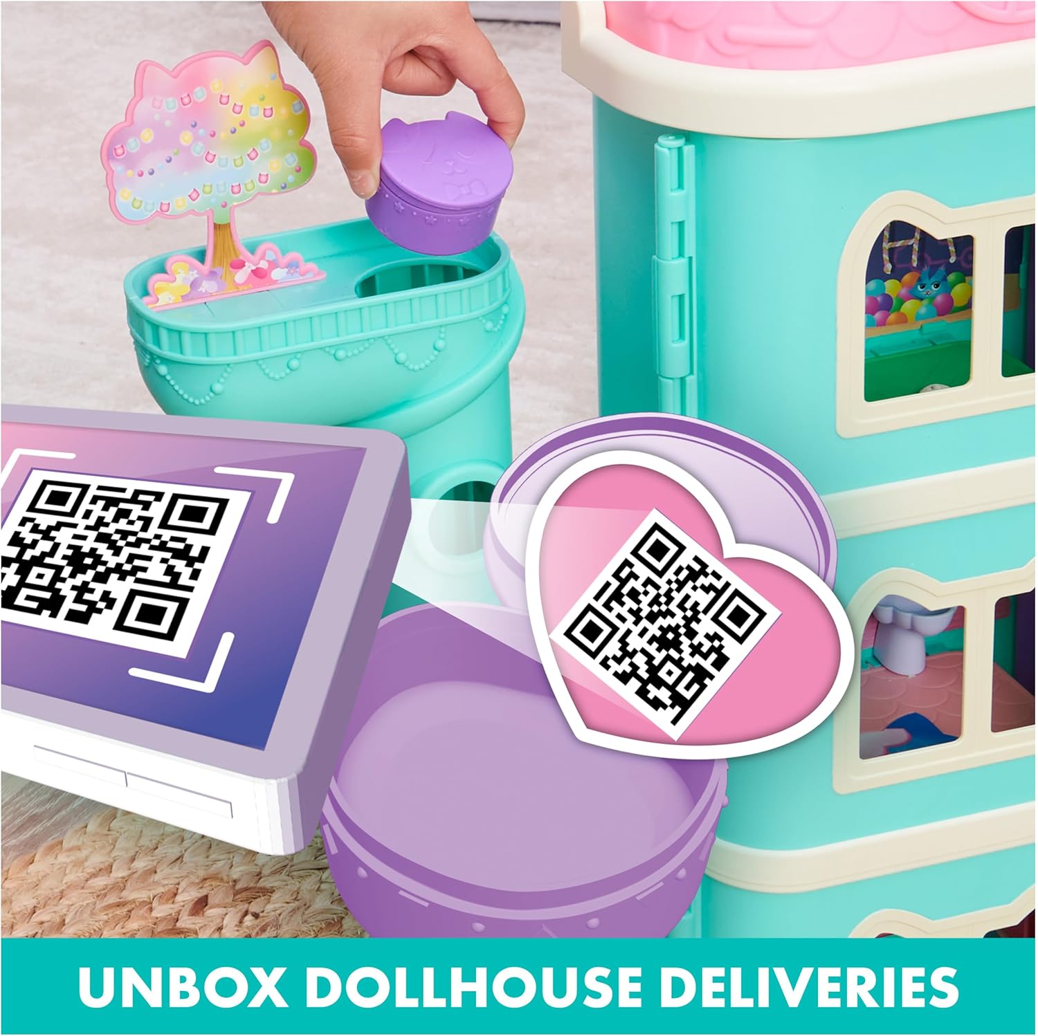 Gabby’s Dollhouse, Purrfect Dollhouse with 15 Pieces including Toy Figures, Furniture, Accessories and Sounds, Kids Toys for Ages 3 and up-7