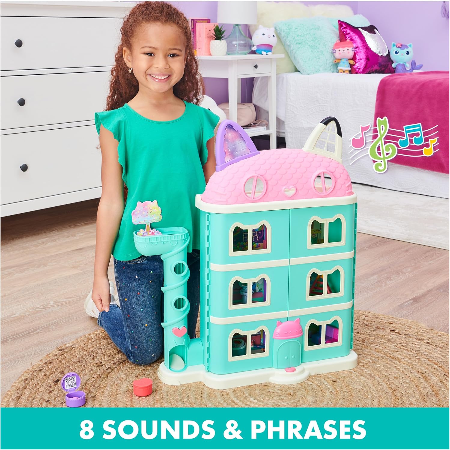 Gabby’s Dollhouse, Purrfect Dollhouse with 15 Pieces including Toy Figures, Furniture, Accessories and Sounds, Kids Toys for Ages 3 and up-8